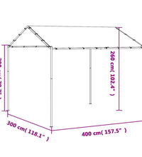 Gartenpavillon Anthrazit 4x4 m Stahl und Stoff