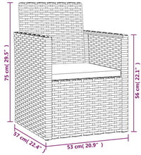 Gartensessel mit Kissen Schwarz Poly Rattan