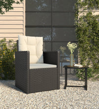 Gartensessel mit Kissen Schwarz Poly Rattan