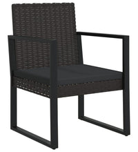 Gartensessel mit Kissen Schwarz Poly Rattan