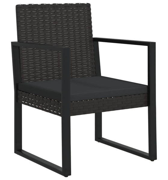 Gartensessel mit Kissen Schwarz Poly Rattan