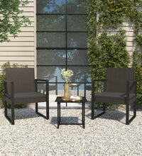 Gartensessel mit Kissen Schwarz Poly Rattan