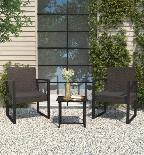 Gartensessel mit Kissen Schwarz Poly Rattan