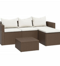 Garten-Lounge-Set Braun Poly Rattan