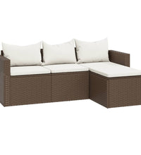 Garten-Lounge-Set Braun Poly Rattan