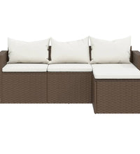 Garten-Lounge-Set Braun Poly Rattan