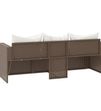 Garten-Lounge-Set Braun Poly Rattan