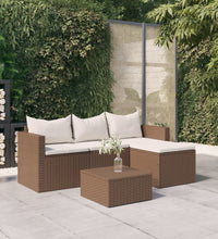 Garten-Lounge-Set Braun Poly Rattan