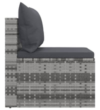 Garten-Mittelsofas mit Kissen 2 Stk. Grau Poly Rattan