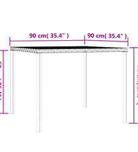 2-tlg. Garten-Essgruppe mit Kissen Grau Poly Rattan