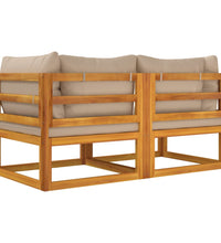 Modular-Ecksofas 2 Stk. mit Kissen Taupe Massivholz Akazie