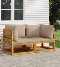 Modular-Ecksofas 2 Stk. mit Kissen Taupe Massivholz Akazie