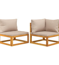 2-tlg. Garten-Sofa-Set mit Kissen Massivholz Akazie