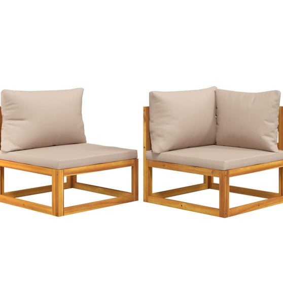 2-tlg. Garten-Sofa-Set mit Kissen Massivholz Akazie