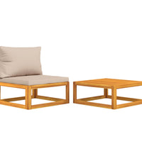 2-tlg. Garten-Sofa-Set mit Kissen Massivholz Akazie