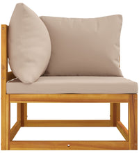 Modular-Ecksofa mit Taupe Kissen Massivholz Akazie
