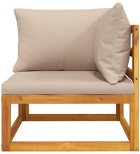 Modular-Ecksofa mit Taupe Kissen Massivholz Akazie