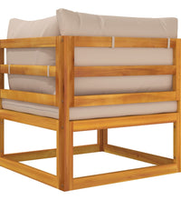 Modular-Ecksofa mit Taupe Kissen Massivholz Akazie