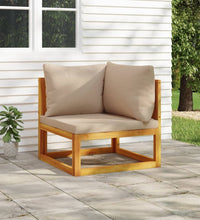Modular-Ecksofa mit Taupe Kissen Massivholz Akazie