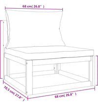 Garten-Mittelsofa mit Taupe Kissen Massivholz Akazie