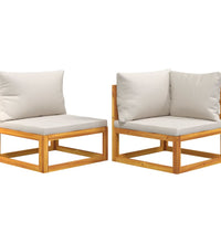 2-tlg. Garten-Sofa-Set mit Kissen Massivholz Akazie