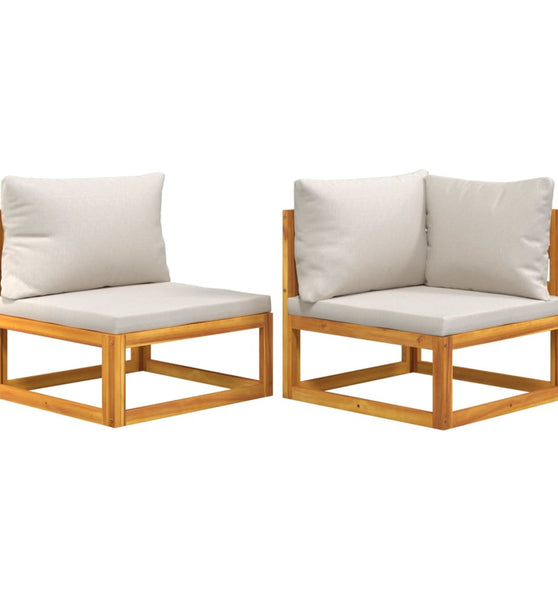 2-tlg. Garten-Sofa-Set mit Kissen Massivholz Akazie