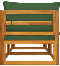 Modular-Ecksofas 2 Stk. mit Grünen Kissen Massivholz Akazie