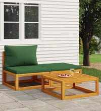 3-tlg. Garten-Lounge-Set mit Kissen Massivholz Akazie