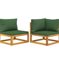 2-tlg. Garten-Sofa-Set mit Kissen Massivholz Akazie