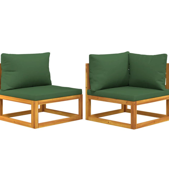 2-tlg. Garten-Sofa-Set mit Kissen Massivholz Akazie