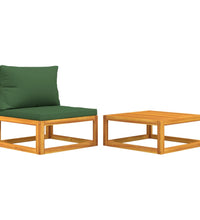 2-tlg. Garten-Sofa-Set mit Kissen Massivholz Akazie