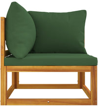 Modular-Ecksofa mit Grünen Kissen Massivholz Akazie