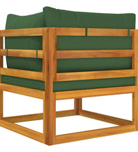 Modular-Ecksofa mit Grünen Kissen Massivholz Akazie