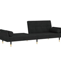 Schlafsofa mit Kissen Schwarz Samt