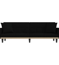 Schlafsofa mit Kissen Schwarz Stoff