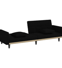 Schlafsofa mit Kissen Schwarz Stoff