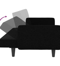 Schlafsofa mit Kissen Schwarz Stoff