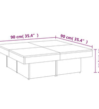 Couchtisch Grau Sonoma 90x90x28 cm Holzwerkstoff