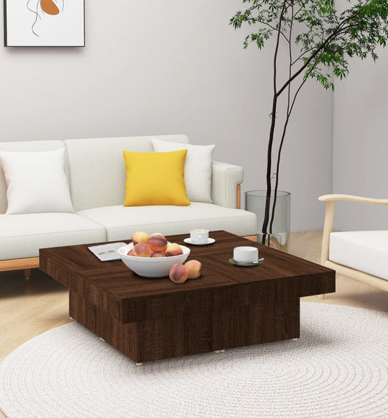 Couchtisch Braun Eichen-Optik 90x90x28 cm Holzwerkstoff