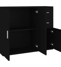 Sideboard Schwarz 91x29,5x75 cm Holzwerkstoff