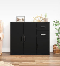 Sideboard Schwarz 91x29,5x75 cm Holzwerkstoff