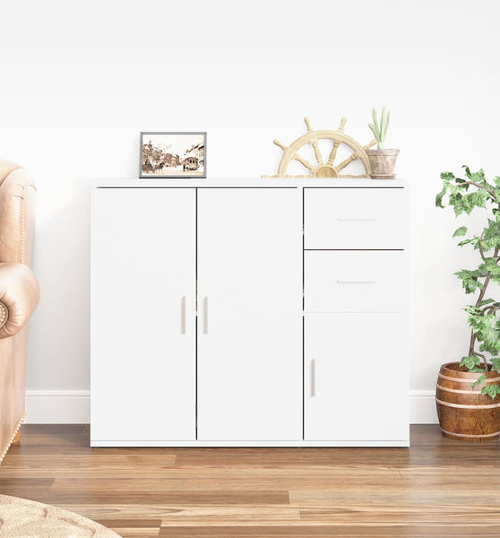 Sideboard Hochglanz-Weiß 91x29,5x75 cm Holzwerkstoff