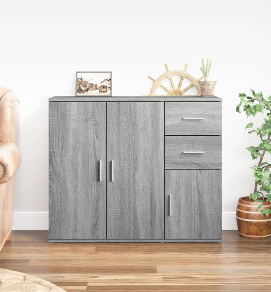 Sideboard Grau Sonoma 91x29,5x75 cm Holzwerkstoff