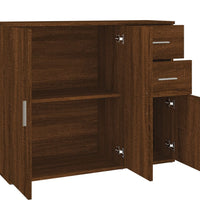 Sideboard Braun Eichen-Optik 91x29,5x75 cm Holzwerkstoff