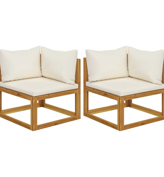 Ecksofas 2 Stk. Modular mit Kissen Massivholz Akazie