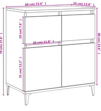 Sideboard Hochglanz-Weiß 60x35x70 cm Holzwerkstoff