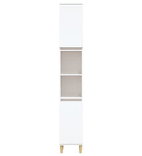 Badschrank Weiß 30x30x190 cm Holzwerkstoff