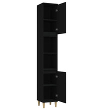 Badschrank Schwarz 30x30x190 cm Holzwerkstoff