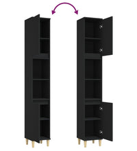Badschrank Schwarz 30x30x190 cm Holzwerkstoff