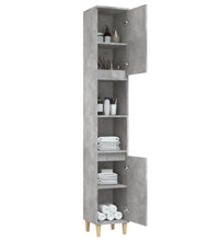 Badschrank Betongrau 30x30x190 cm Holzwerkstoff